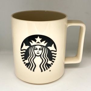 CLEARANCE NWoT ‘15 14oz Starbucks Mermaid Mug Cup Square Handle Off White Black